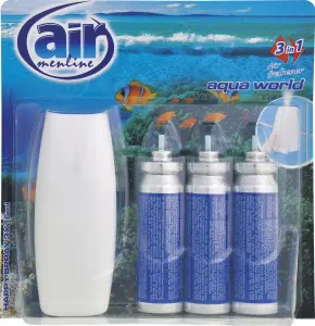 Air Menline Aqua World osvěžovač vzduchu strojek a náplň 3× 15 ml Air Menline Aqua World osvěžovač vzduchu strojek a náplň 3× 15 ml