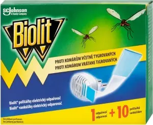 Biolit elektrický odpařovač proti komárům se suchou náplní 10 polštářků, 7,4 g
