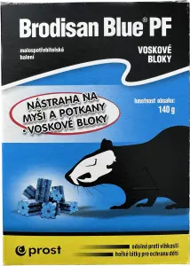 Brodisan Blue PF voskové bloky k hubení hlodavců, 140 g