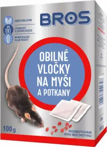 Bros obilné vločky proti myším, krysám a potkanům, 100 g