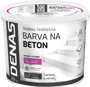 DENAS NA BETON vrchní barva na beton, 0905 šedý protiskluz, 2,5 kg DENAS NA BETON vrchní barva na beton, 0905 šedý protiskluz, 2,5 kg