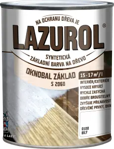LAZUROL Oknobal základ barva na dřevo S2060, bílá, 600 ml