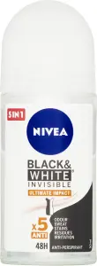 Nivea Black & White Invisible Ultimate Impact kuličkový antiperspirant, 50 ml Nivea Black & White Invisible Ultimate Impact kuličkový antiperspirant, 50 ml