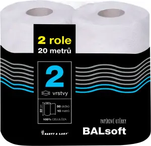 BALsoft 2vrstvé papírové utěrky 10 m, 2 role