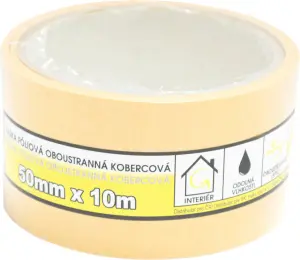 Mako kobercová oboustraná páska, foliová, šířka 50 mm, délka 10 m Mako kobercová oboustraná páska, foliová, šířka 50 mm, délka 10 m