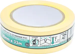 Mako zakrývací stavební PVC lepicí páska, štukatérská, lepí 6 týdnů, šířka 38 mm, délka 33 m