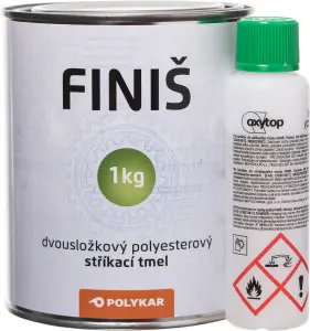 Polykar Finiš stříkací tmel, dvousložkový polyesterový + tužidlo, 1 kg Polykar Finiš stříkací tmel, dvousložkový polyesterový + tužidlo, 1 kg