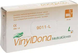 Vulkan VinylDona vinylové jednorázové bezprašné rukavice velikost L, 100 ks