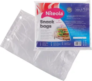 Niteola svačinové sáčky, HDPE, 20 × 30 cm, síla 12 µ, čiré, 50 ks