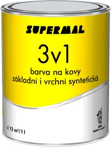 Supermal 3v1 S2177 0131 šedá vrchní syntetická barva na kovy, 0,6 l