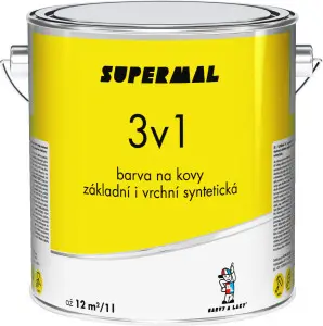 Supermal 3v1 S2177 0155 antracitová vrchní syntetická barva na kovy, 2,5 l