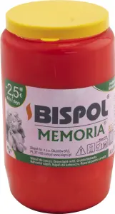 Bispol hřbitovní svíčka Memoria W03 olejová červená, 160 g Bispol hřbitovní svíčka Memoria W03 olejová červená, 160 g