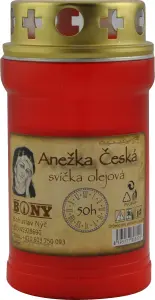Bony hřbitovní svíčka Anežka Česká červená