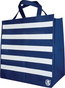 Niteola látková taška nákupní, 34 × 36 × 22 cm, modro bílá