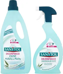 Sanytol Dezinfekce čistič podlahy & plochy, 1 l + univerzální čistič, 500 ml