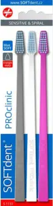 SOFTdent PROclinic zubní kartáček, měkký, balení 3 ks