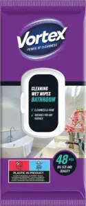 Vortex vlhčené čisticí ubrousky do koupelny, 48 ks