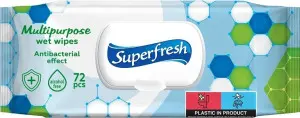 SuperFresh antibakteriální vlhčené ubrousky s klipem, 72 ks SuperFresh antibakteriální vlhčené ubrousky s klipem, 72 ks