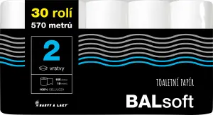 BALsoft 2vrstvý toaletní papír, 30 rolí, 19 m role