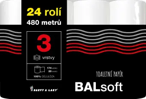 BALsoft 3vrstvý toaletní papír, 24 rolí, 20 m role