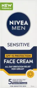 Nivea Men Sensitive ochranný pleťový krém, OF 15, 75 ml