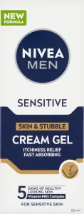 Nivea Men Sensitive krémový gel na citlivou pleť a strniště, 50 ml
