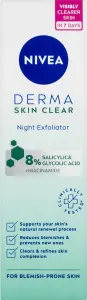 Nivea Derma Skin Clear Noční exfoliační pleťový peeling 40 ml