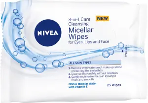 Nivea Micelární čistící pleťové ubrousky 3v1, 25 ks