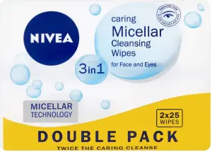 Nivea Micellar Wipes Aqua Rose odličovací ubrousky, 25 ks