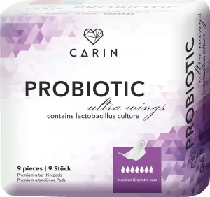 Carin Ultra Probiotic dámské vložky, 9 ks