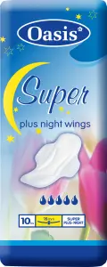 Oasis Super Plus Night Wings dámské vložky, 10 ks