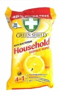 Green Shield 4v1 Úklidové antibakteriální vlhčené čistící ubrousky 70 kusů Green Shield 4v1 Úklidové antibakteriální vlhčené čistící ubrousky 70 kusů