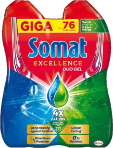 Somat Excellence Duo gel do myčky na mytí nádobí, 2× 684 ml, 76 dávek