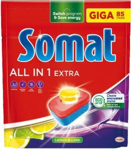 Somat tablety do myčky All in 1 Extra Lemon & Lime, 85 ks