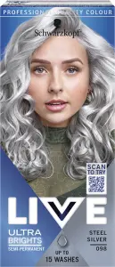 Schwarzkopf Live Ultra Brights barva na vlasy Ocelově stříbrná 098
