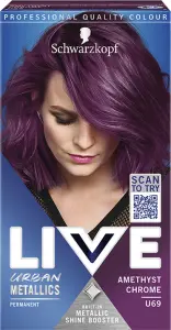 Schwarzkopf Live Urban Metallics barva na vlasy Fialový chrom U69, 60 ml