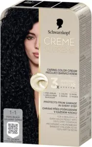 Schwarzkopf Creme Supreme barva na vlasy 1-1 chladná černá 60 ml
