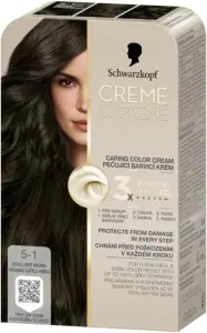 Schwarzkopf Creme Supreme barva na vlasy 5-1 chladná světle hnědá 60 ml