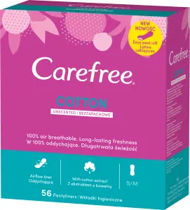 Carefree Cotton slipové vložky intimky, 56 ks