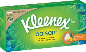 Kleenex Balsam 3vrstvé papírové kapesníčky v krabičce, 64 ks