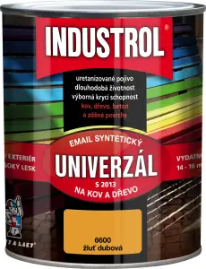 Industrol S2013 univerzál lesk vrchní barva na kov a dřevo, 6600 dubová žluť, 750 ml