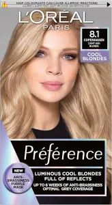 L'oreal Paris Préférence Cool Blondes barva na vlasy, Copenhaguen, světlá popelavá blond 8.1