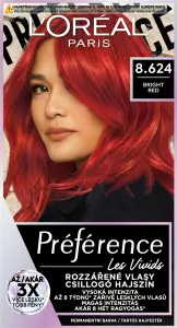 L'oreal Paris Préférence Vivid Colors barva na vlasy, Bright Red 8.624