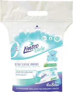 Linteo Baby Aloe Vera vlhčené ubrousky, 4 × 80 ks