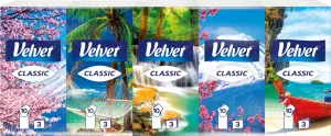 Velvet Classic 3vrstvé papírové kapesníčky, 10× 10 ks
