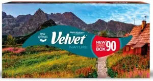Velvet Nature 3vrstvé papírové kapesníky, box 90 ks