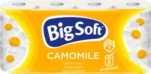 Big Soft toaletní papír Camomile, 8 rolí, 16,5 m role Big Soft toaletní papír Camomile, 8 rolí, 16,5 m role