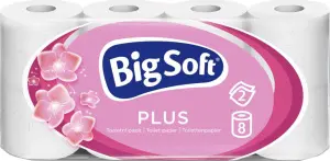 Big Soft Plus 2vrstvý toaletní papír, 8 rolí, 17,6 m role Big Soft Plus 2vrstvý toaletní papír, 8 rolí, 17,6 m role