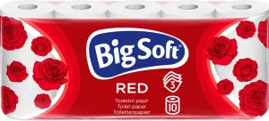 Big Soft Red 3vrstvý toaletní papír, 10 rolí, 17,6 m role Big Soft Red 3vrstvý toaletní papír, 10 rolí, 17,6 m role