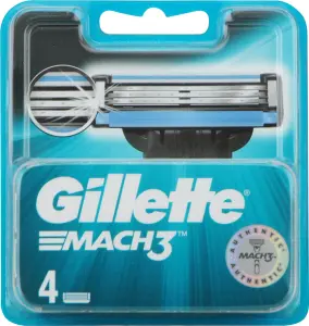 Gillette Mach3, náhradní hlavice, balení 4 kusy Gillette Mach3, náhradní hlavice, balení 4 kusy